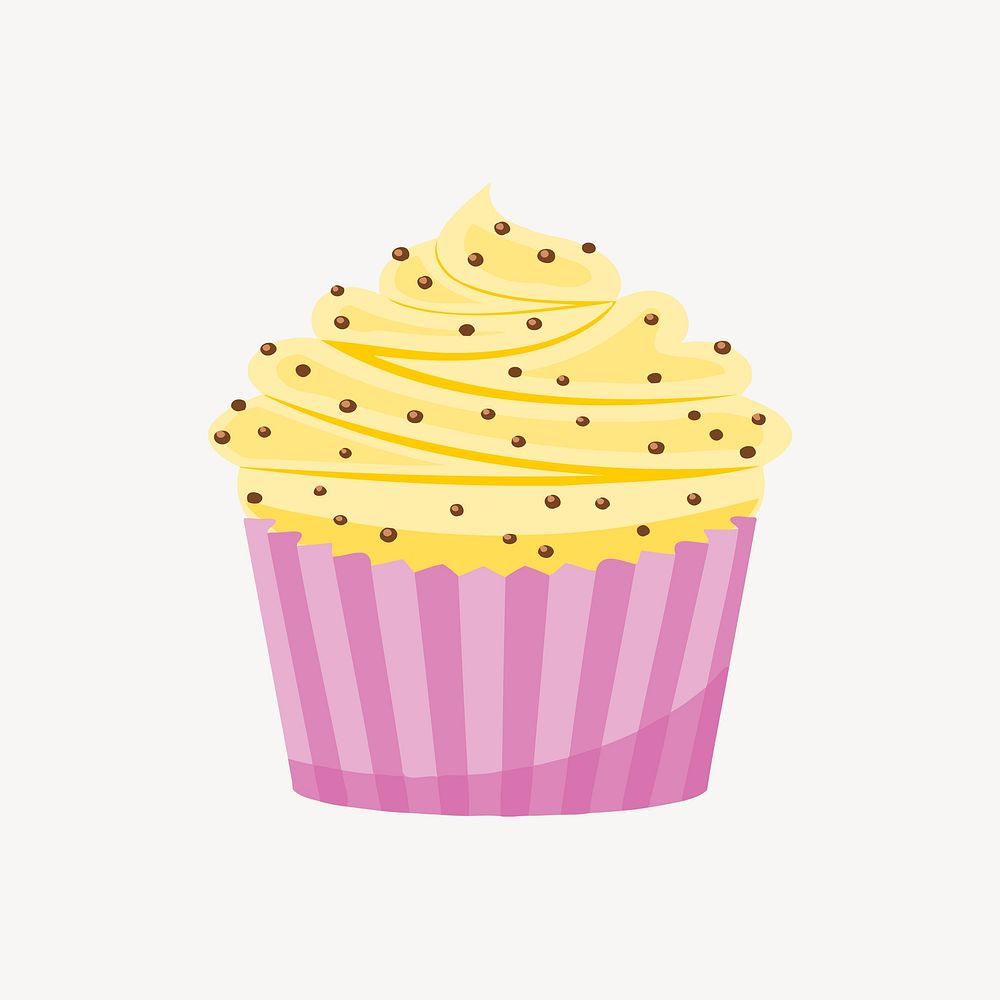 Cupcake clipart illustration vector. Free public domain CC0 image.