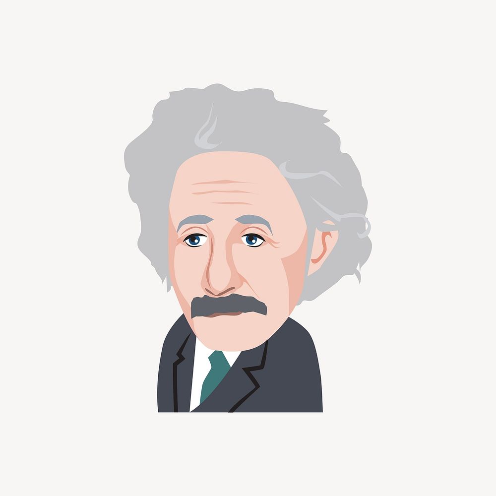 Albert Einstein clipart illustration vector. | Free Vector - rawpixel