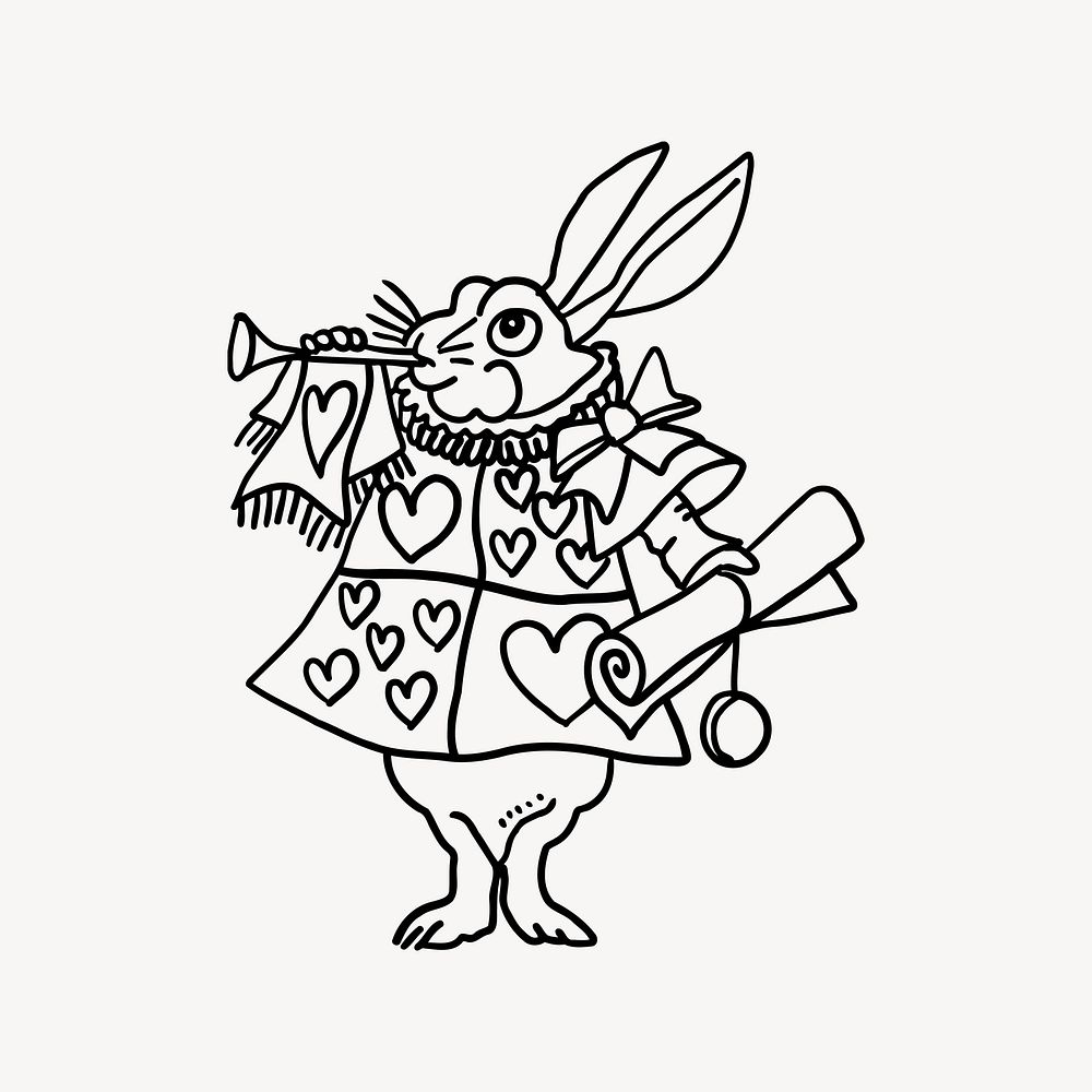 Rabbit character illustration. Free public domain CC0 image.