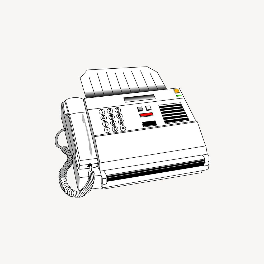 Fax telephone machine illustration vector. Free public domain CC0 image.