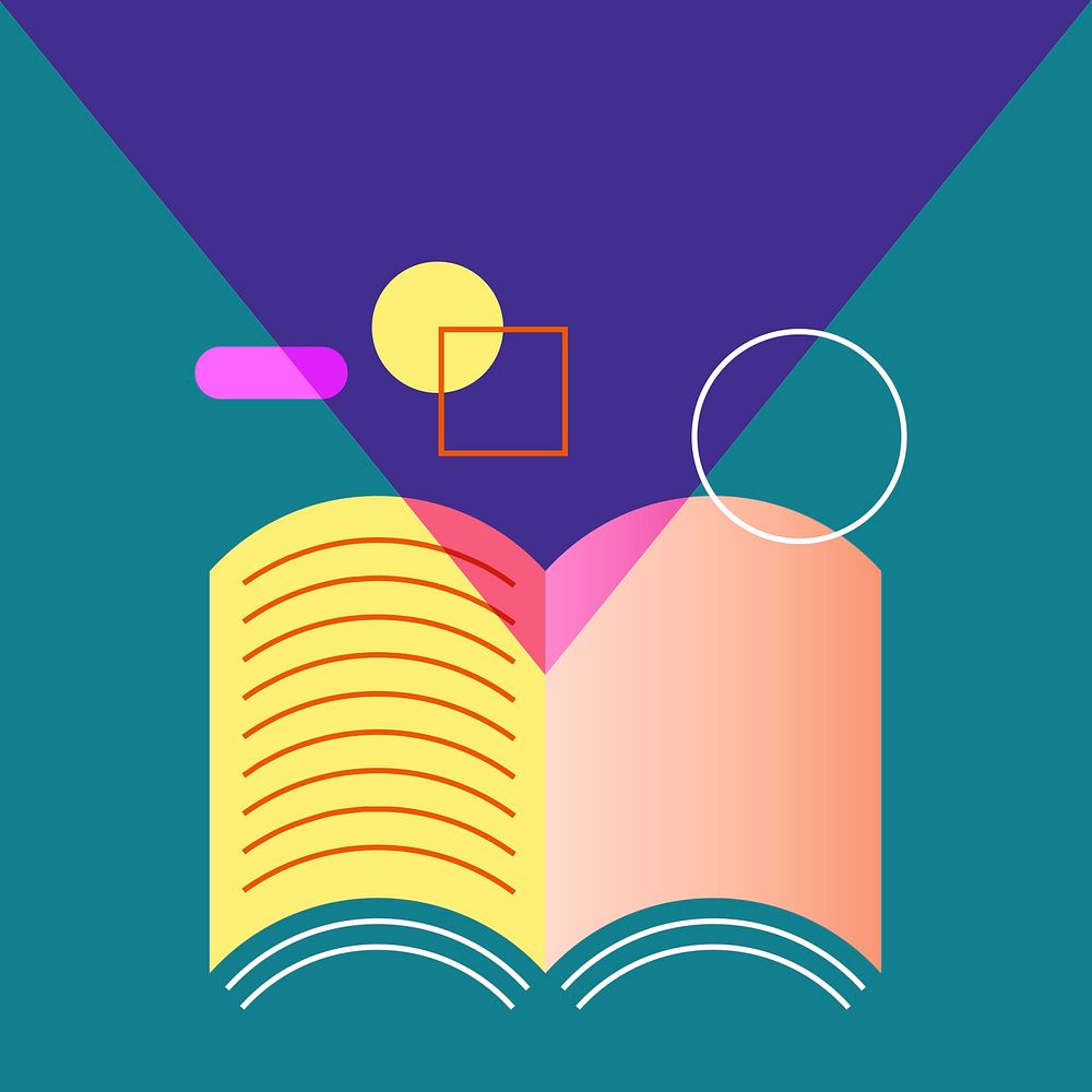 Open book icon, abstract design