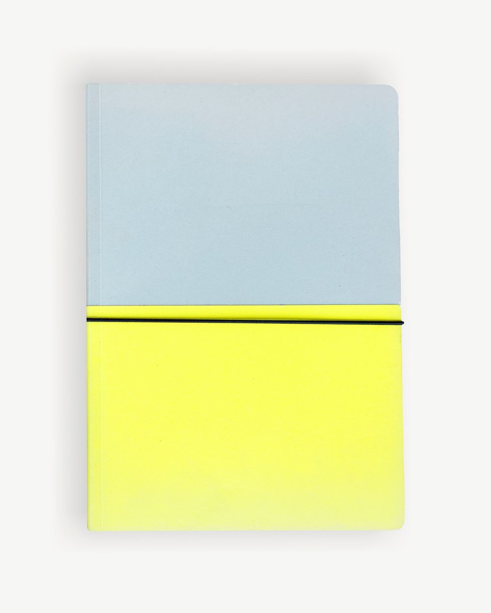 Neon yellow notebook, stationery collage element psd