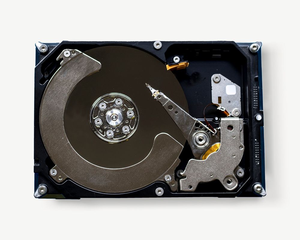 Computer hard disk drive collage element psd