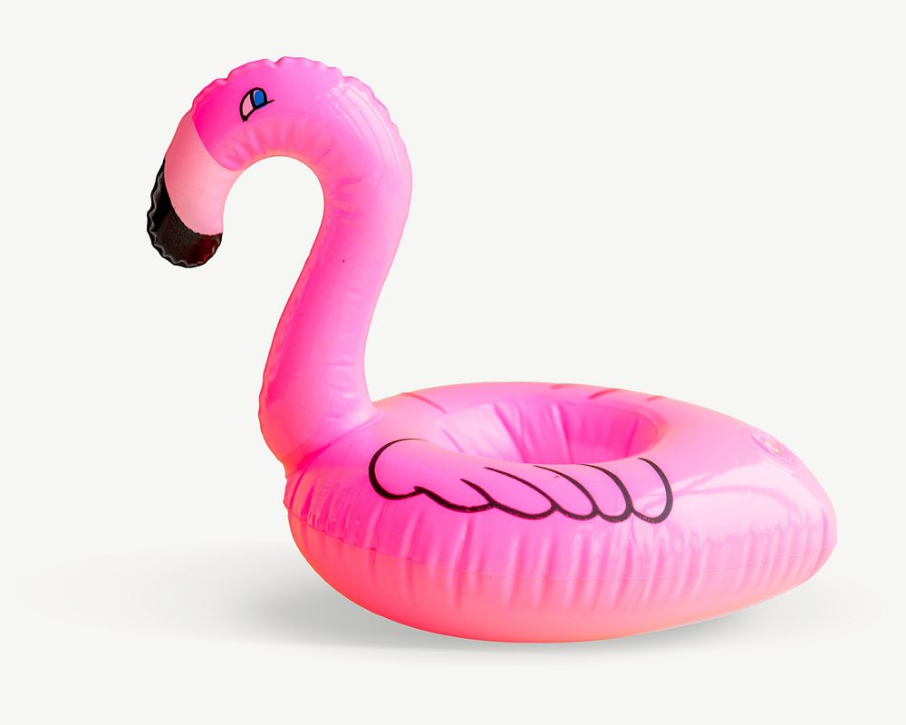 Inflatable flamingo collage element isolated image psd
