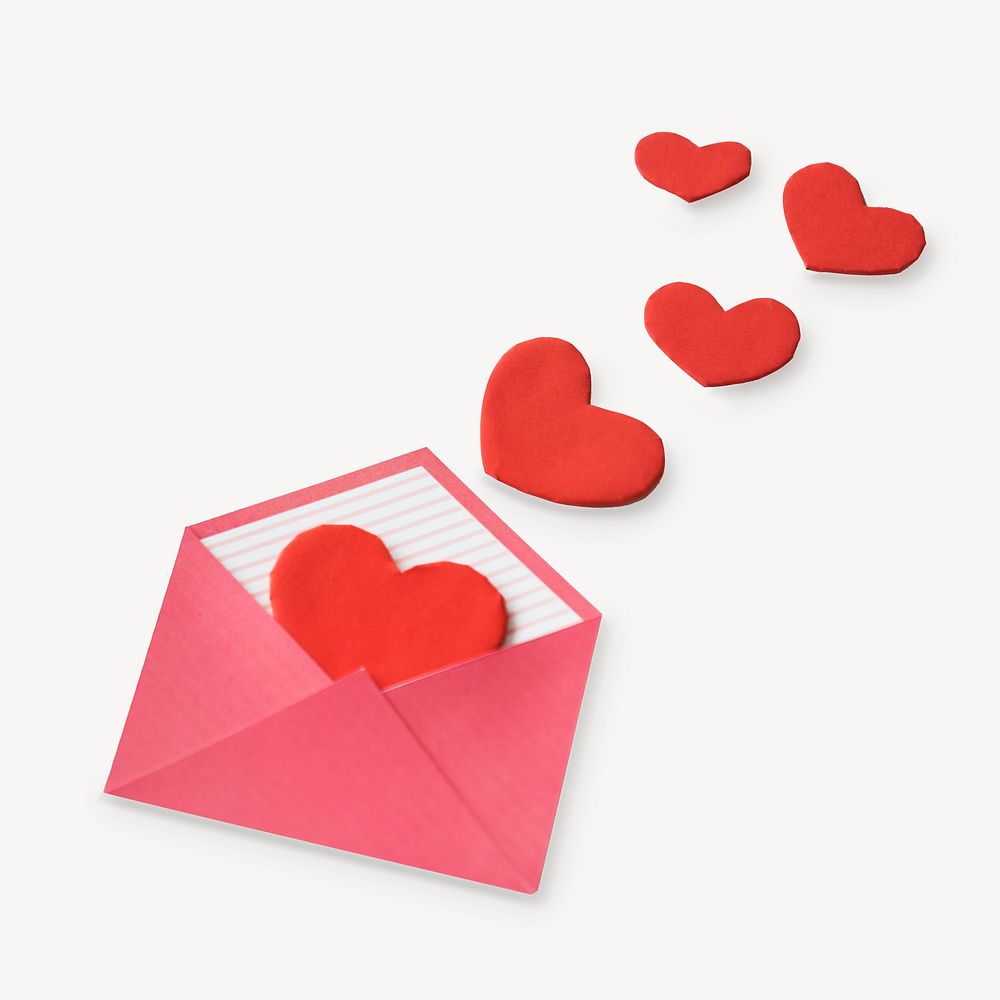 Heart love letter isolated image