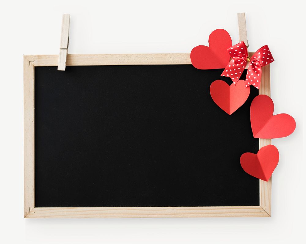 Heart blackboard collage element isolated image psd