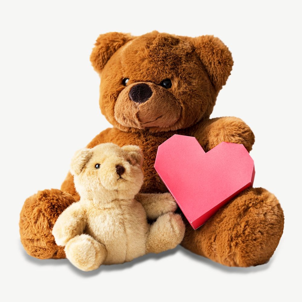 Couple teddy bears collage element | Premium PSD - rawpixel