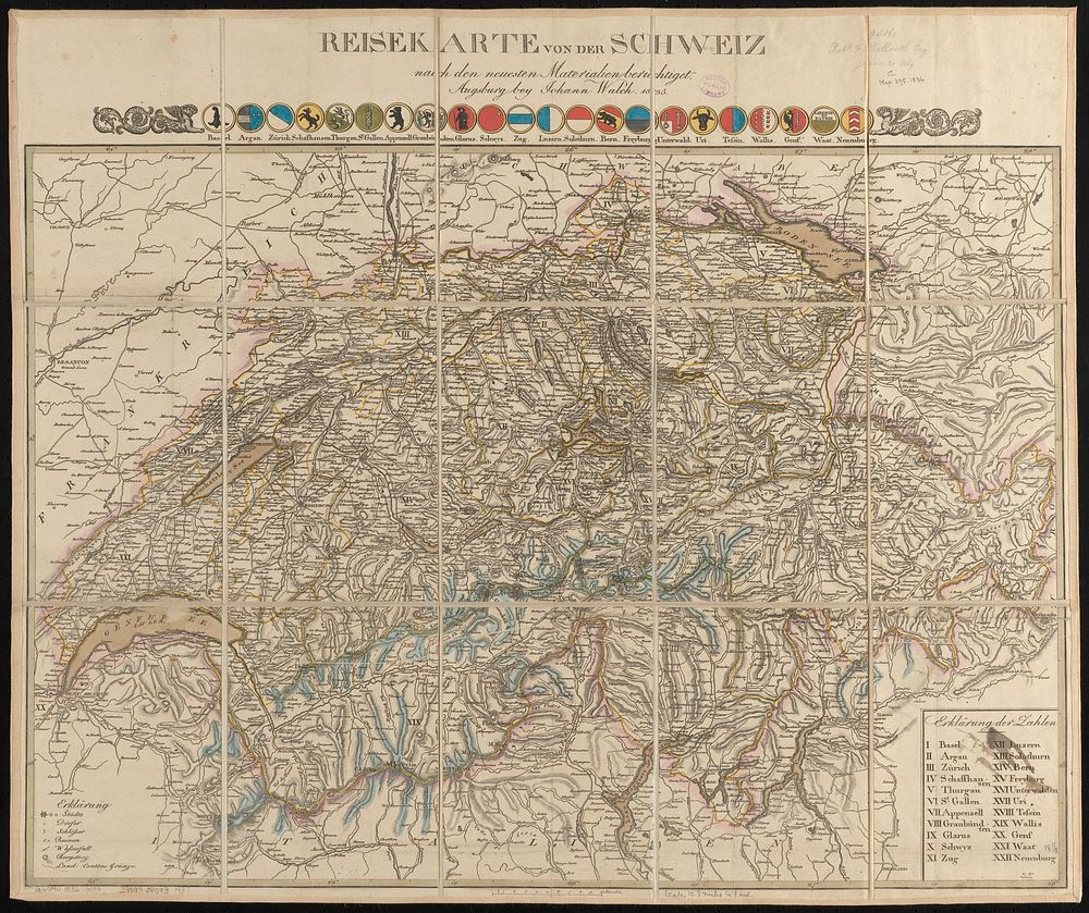             Reisekarte von der Schweiz nach den neuesten materialien berichtiget          