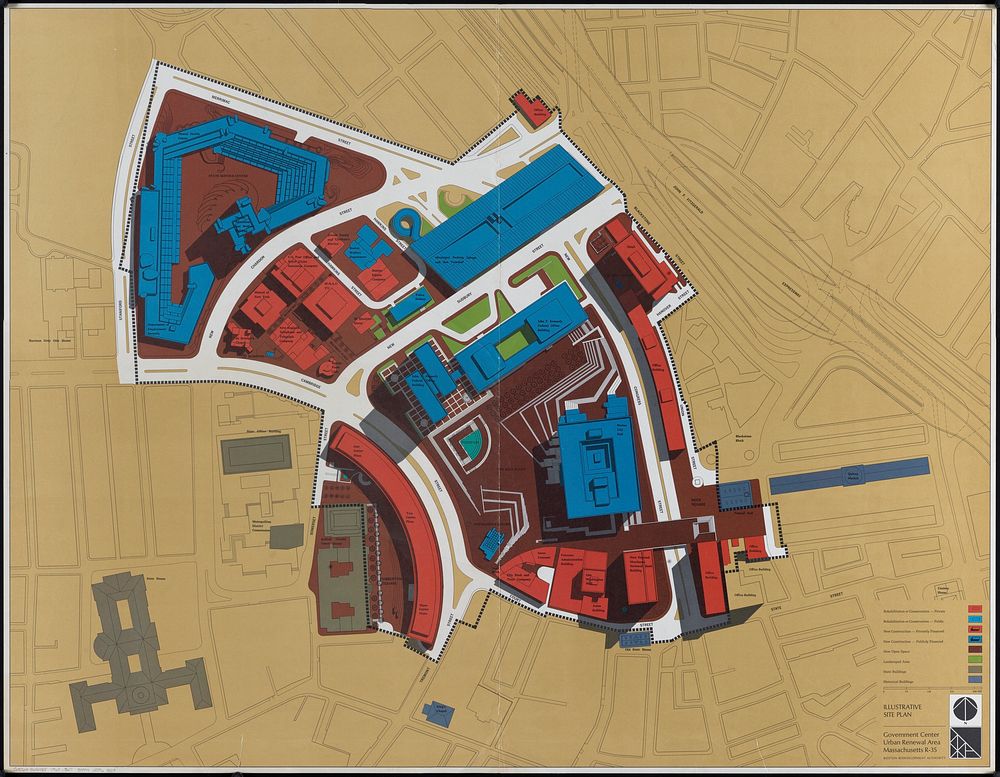             Illustrative site plan : Government Center urban renewal area, Massachusetts R-35          