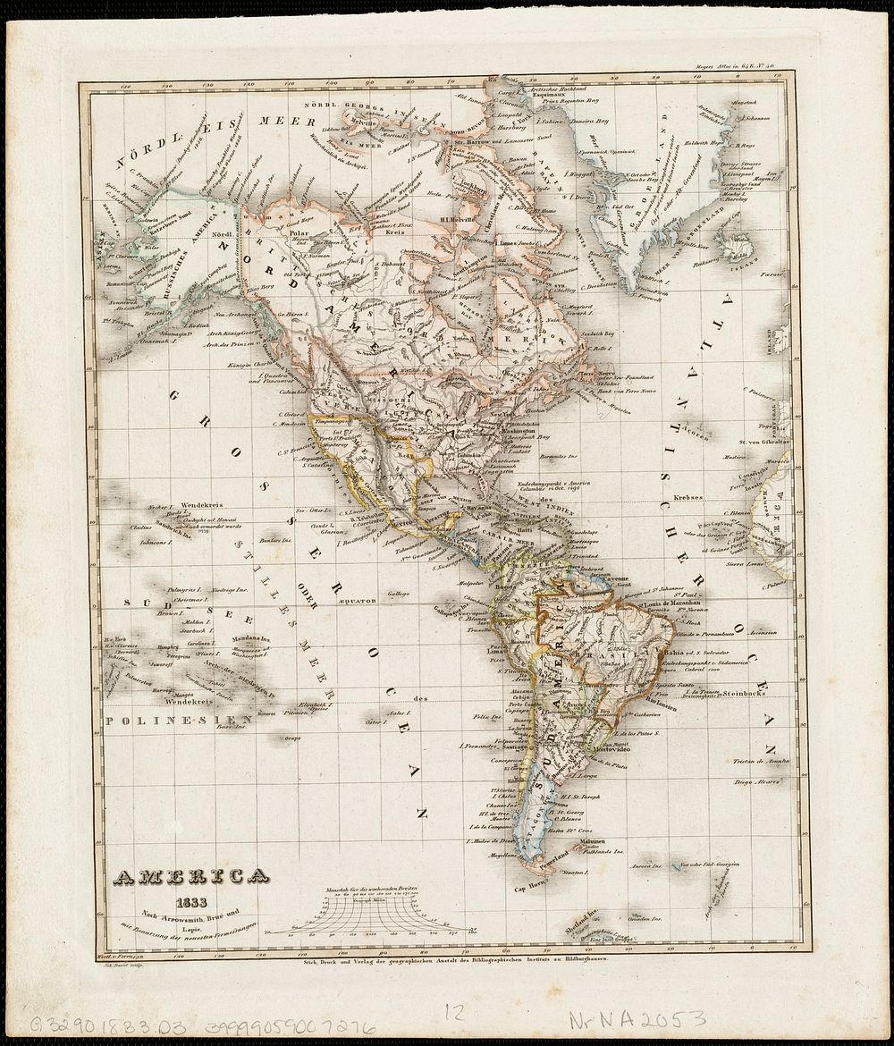             America : nach Arrowsmith, Brué und Lapie mit Benutzung der neuesten-Vermessungen          