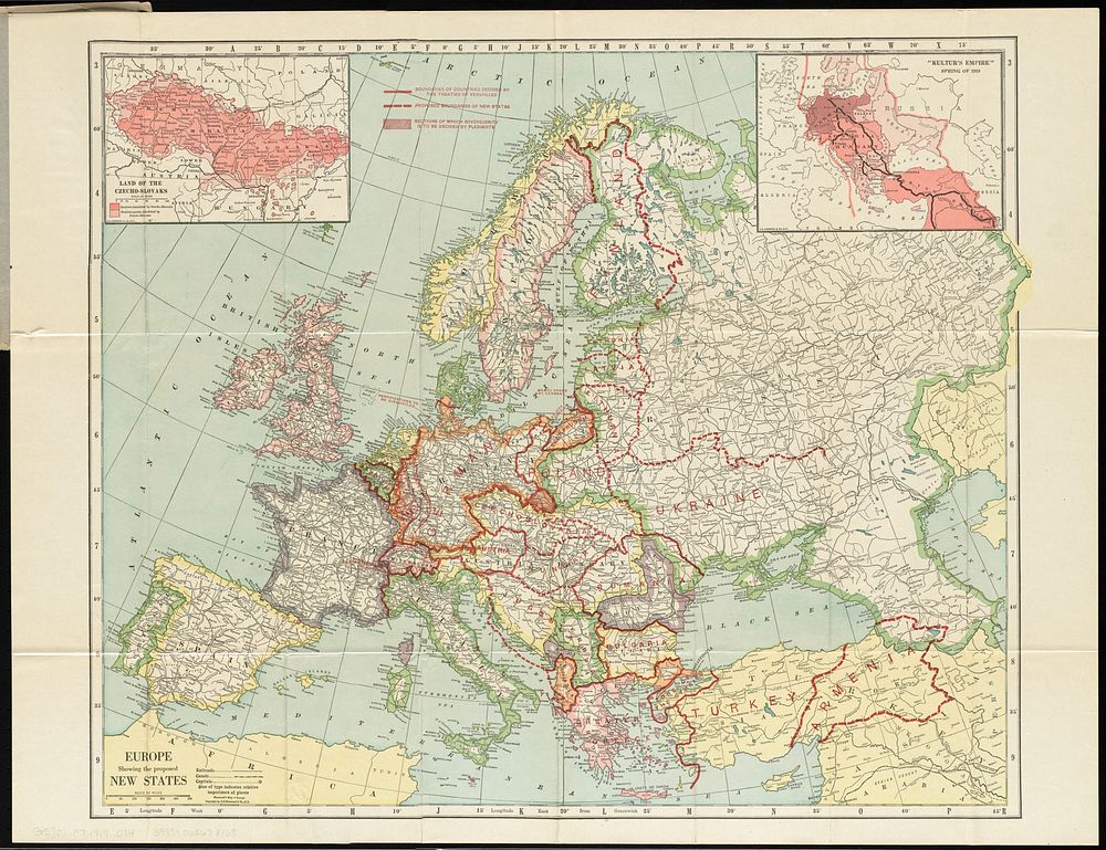             Europe showing the proposed new states          