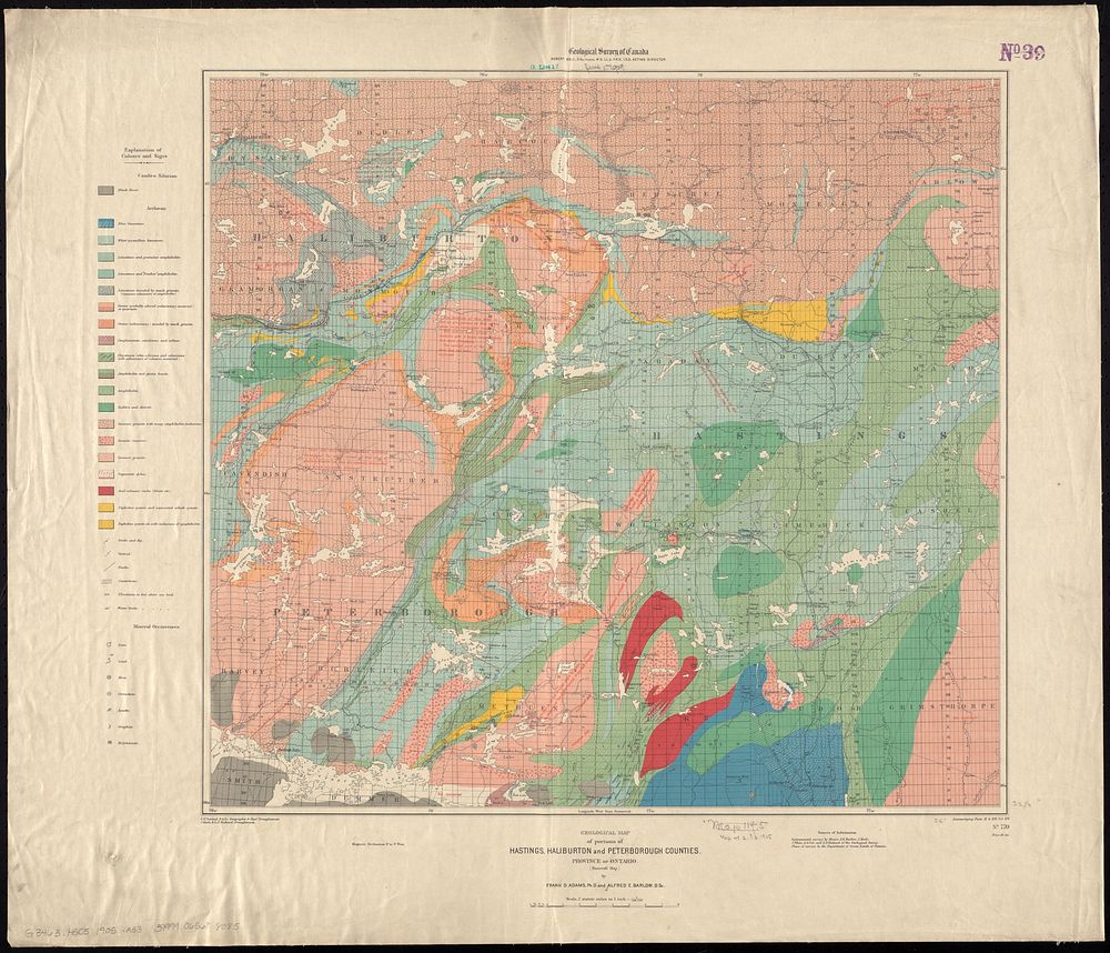             Geological map of portions of Hastings, Haliburton and Peterborough Counties, Province of Ontario : (Bancroft…