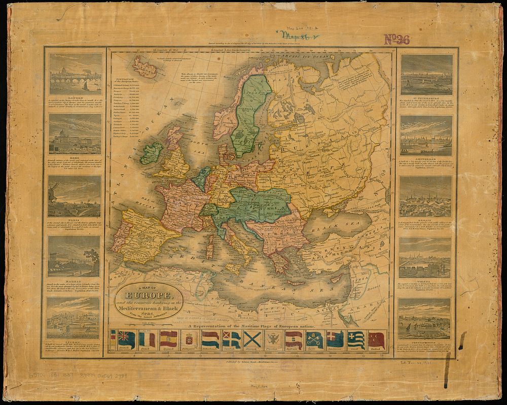             A map of Europe, and the countries bordering on the Mediterranean & Black Seas, from the latest authorities     …