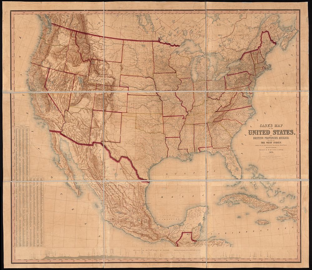             Case's map of the United States, the British provinces, Mexico, and part of the West Indies : compiled from the…