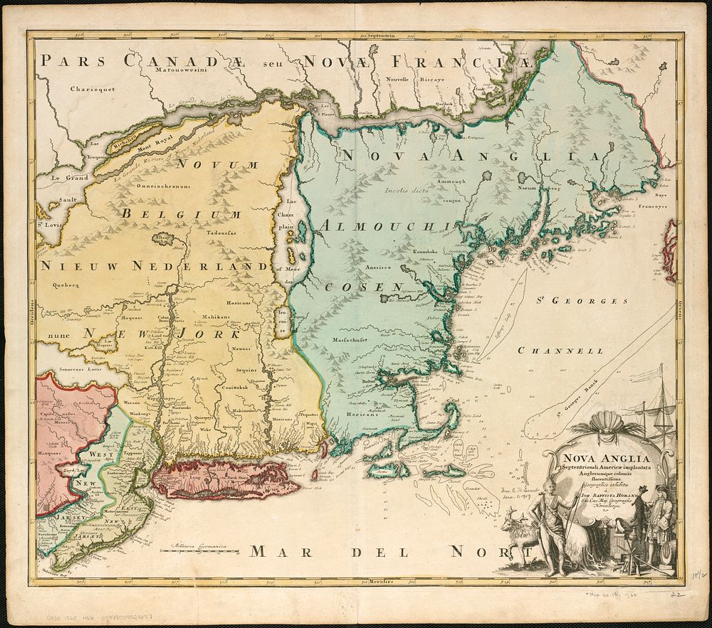             Nova Anglia Septentrionali Americae implantata Anglorumque coloniis florentissima geographicè exhibita          