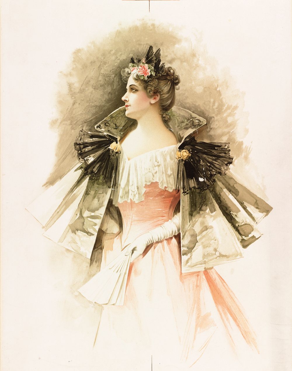             Woman in evening wear          