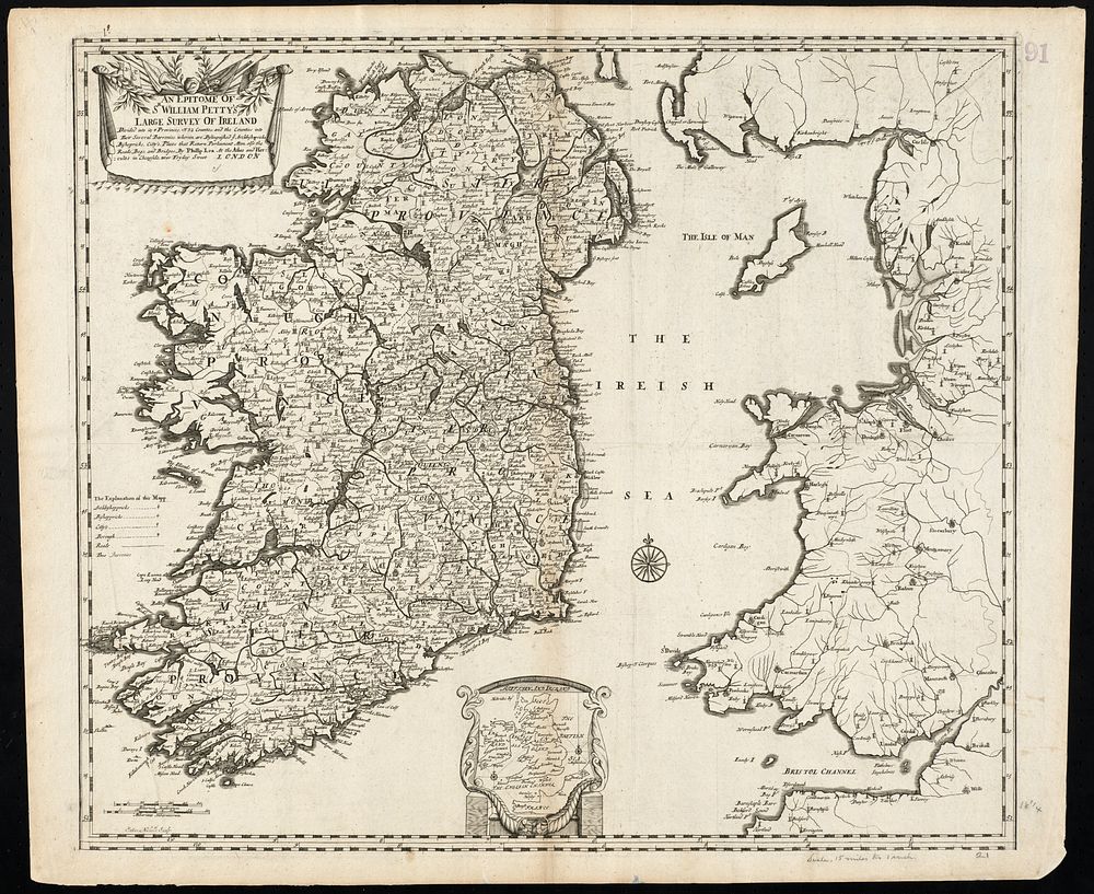             An epitome of Sr. William Petty's large survey of Ireland divided into its 4 provinces & 32 counties ... and…