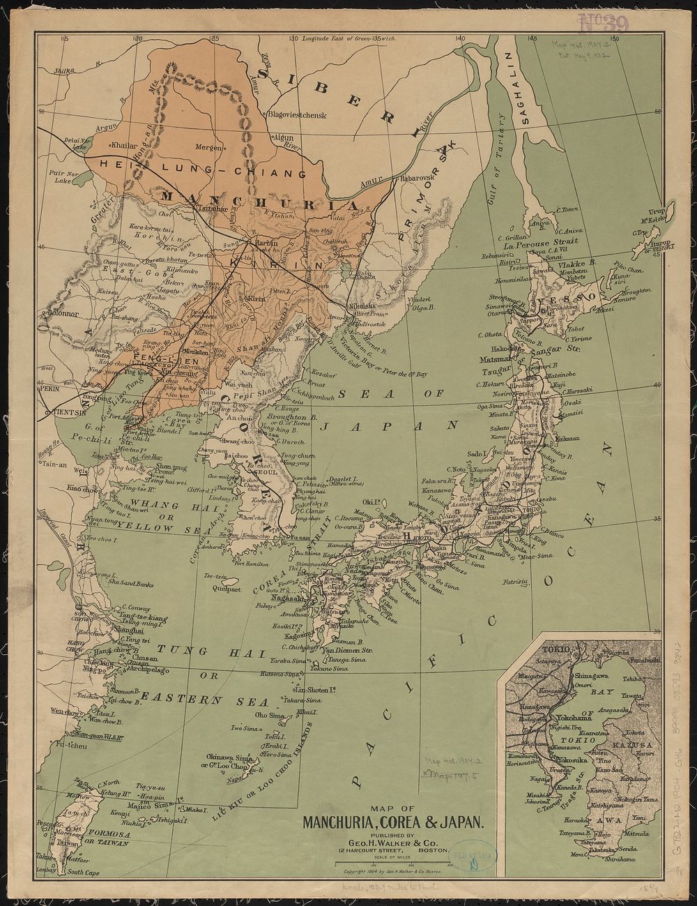             Map of Manchuria, Corea & Japan          