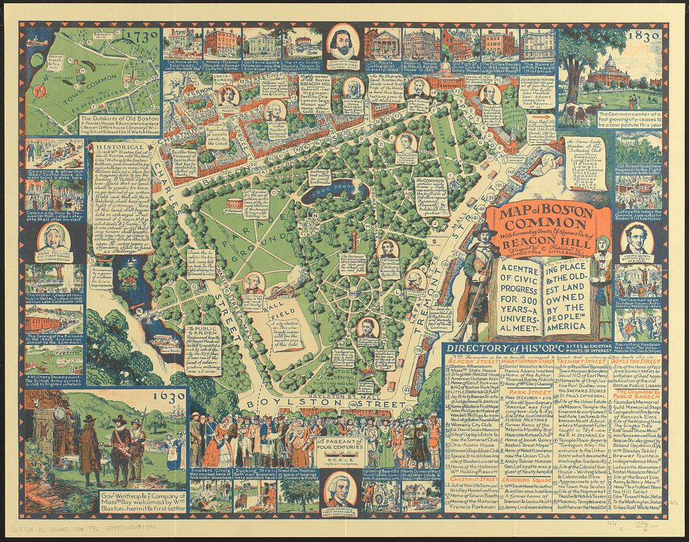             Map of Boston Common : with surrounding streets & adjacent parts of Beacon Hill          