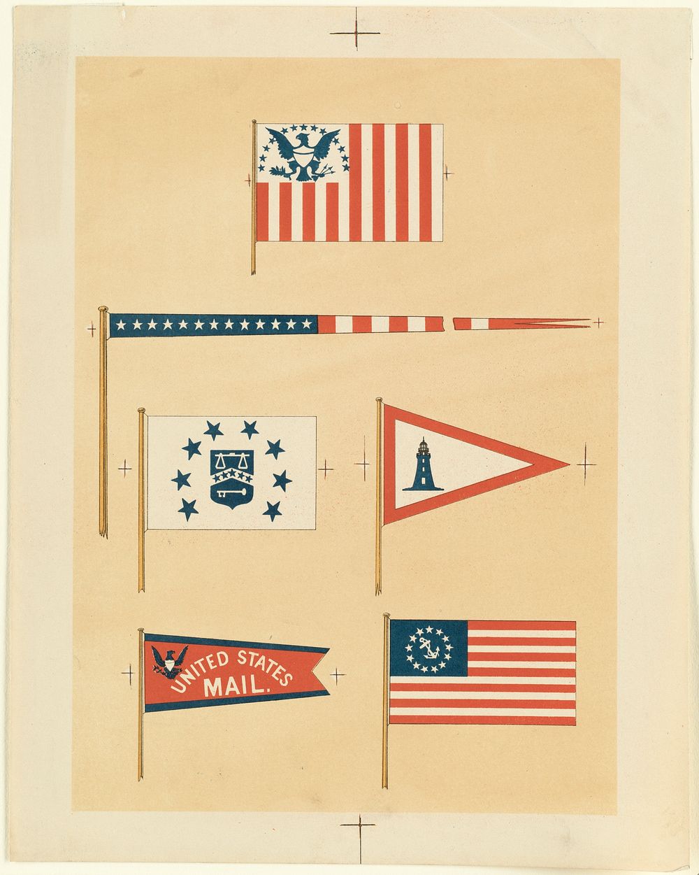             United States flags and pennants          