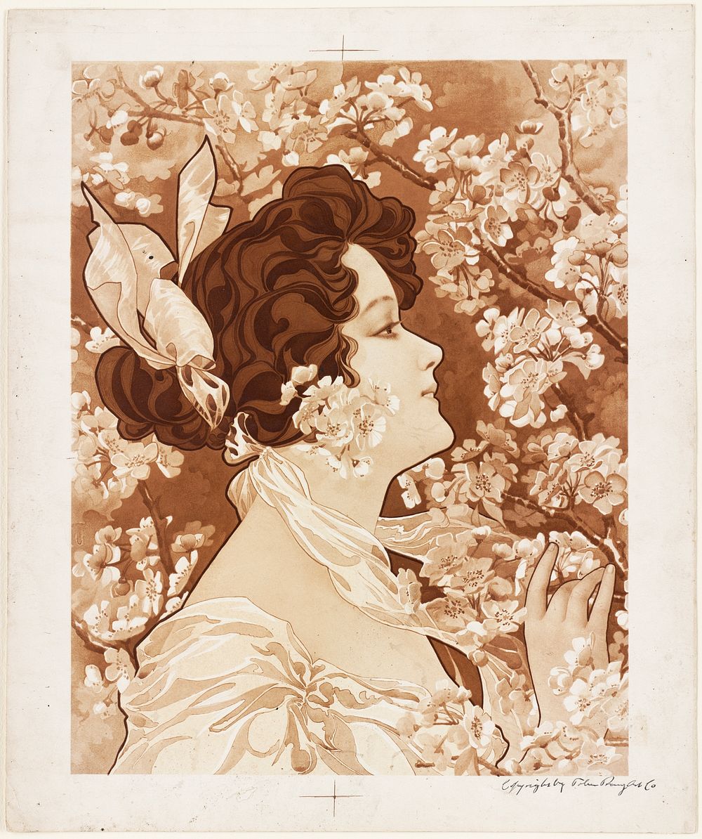             Woman with flowering tree          