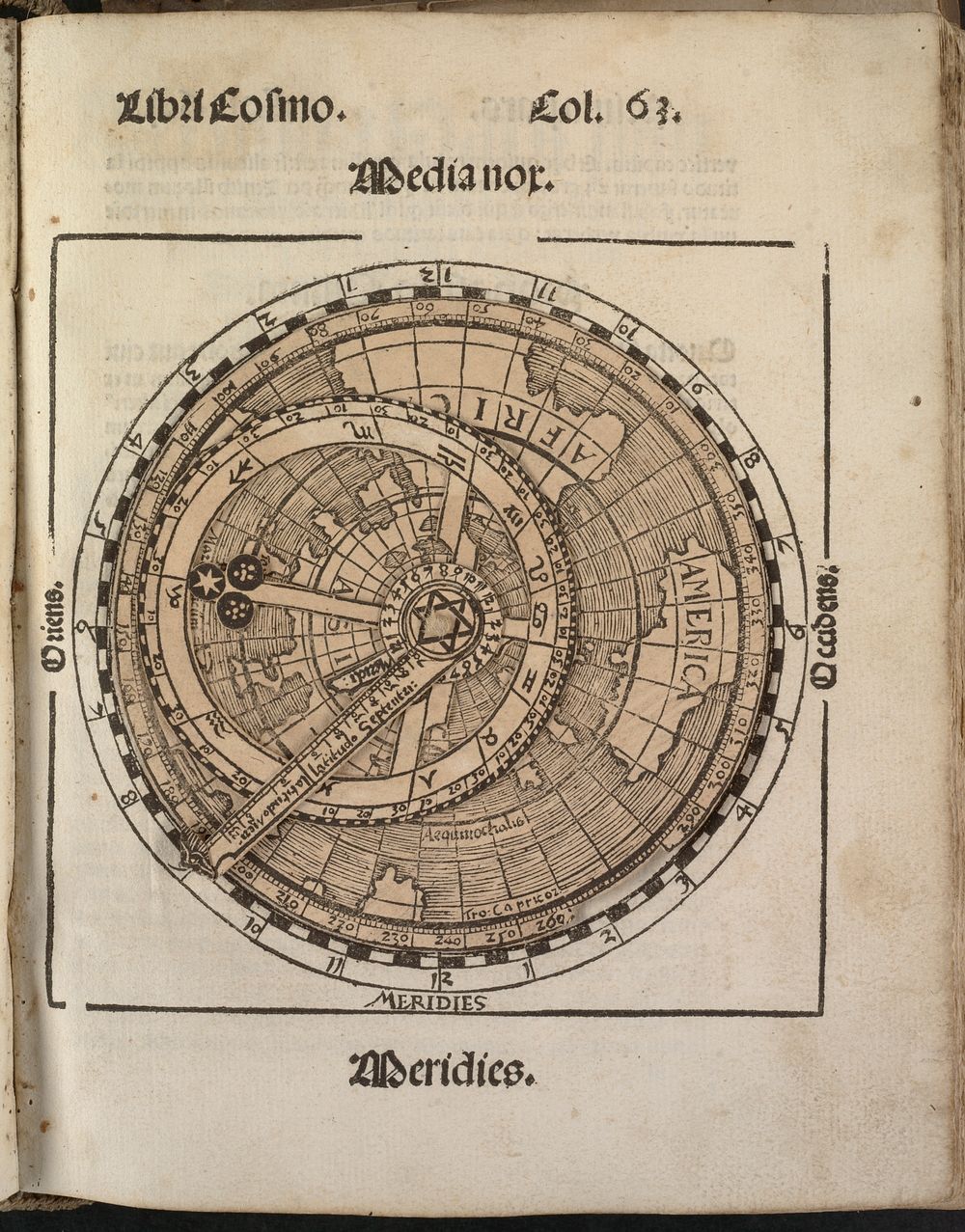Small circular world map by Petrus Apianus