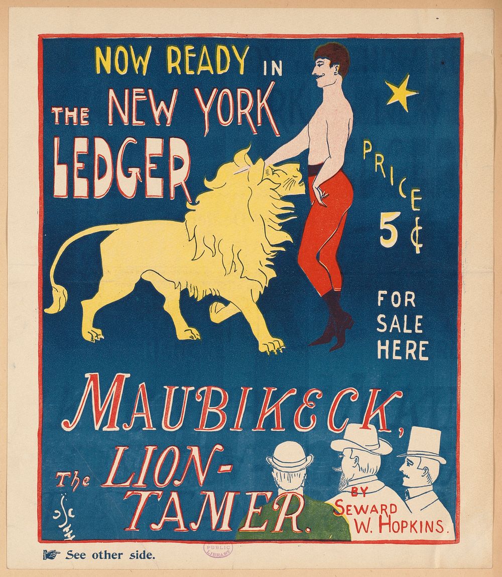             Now ready in the New York ledger, Maubikeck, the lion-tamer.          