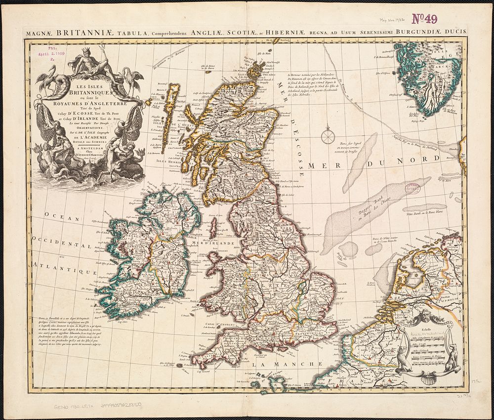             Les Isles Britanniques ou sont le royaumes d'Angleterre          