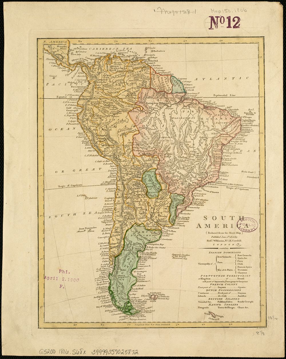             South America : reduced from the sheet map          