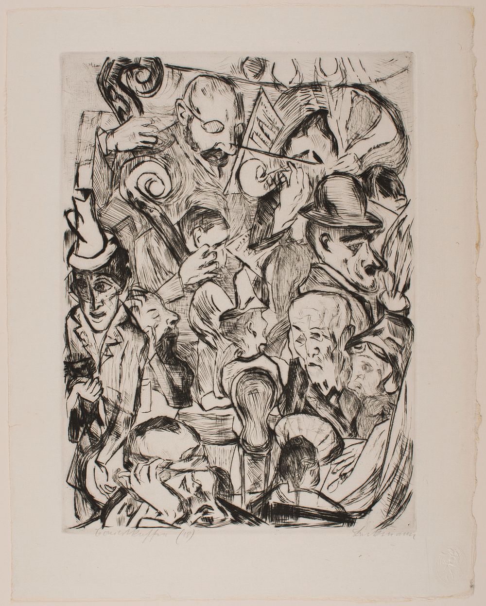 Café Music, plate 9 from the portfolio “Faces” by Max Beckmann