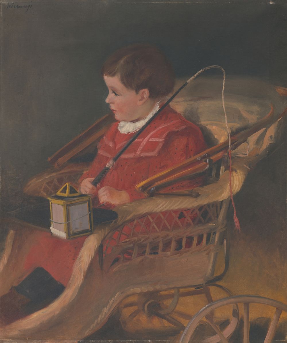 Portrait of a boy in a pram by Alexander Kubinyi