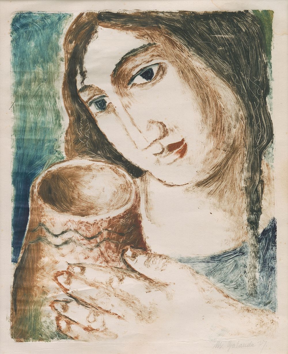A woman with a jug by Mikuláš Galanda