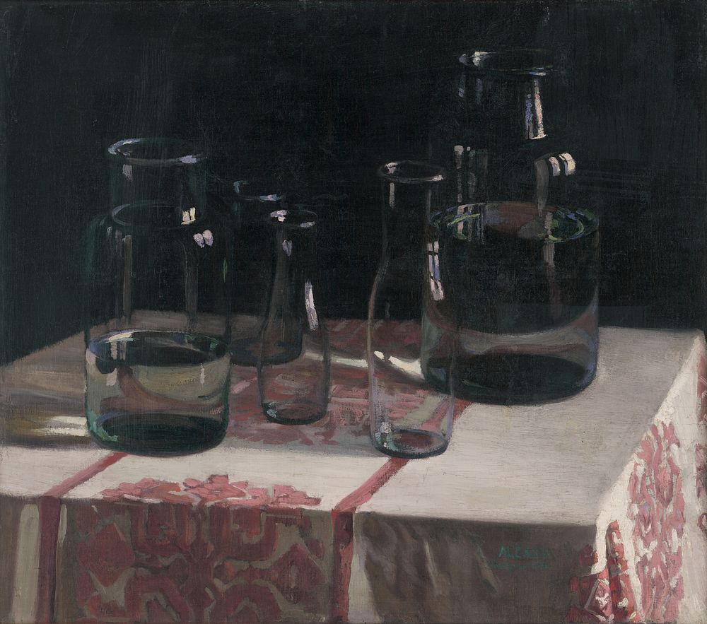 Still life with bottles, Emil Alexay Olexák