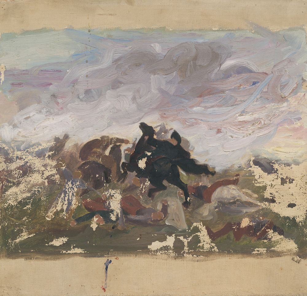 Riders on horseback by Jozef Hanula