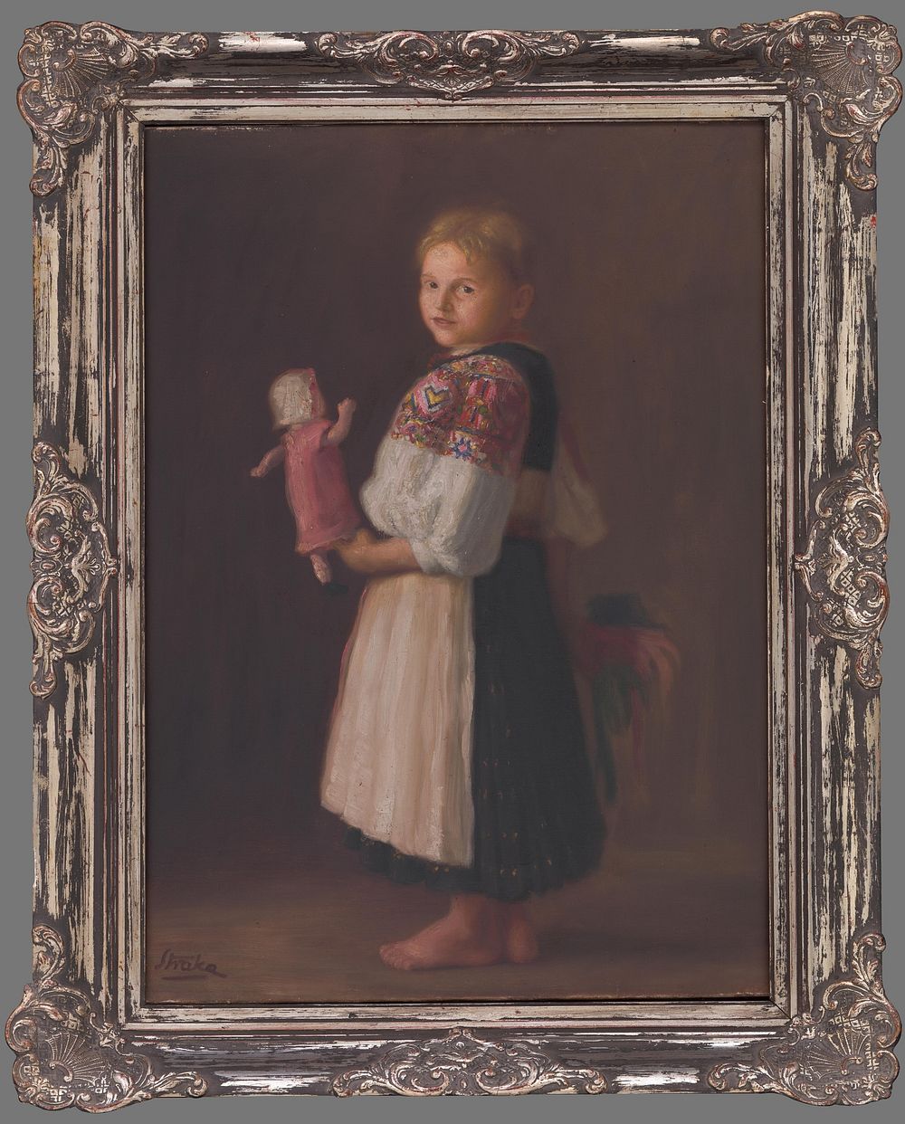 A girl with a doll, Stefan Straka by Štefan Straka