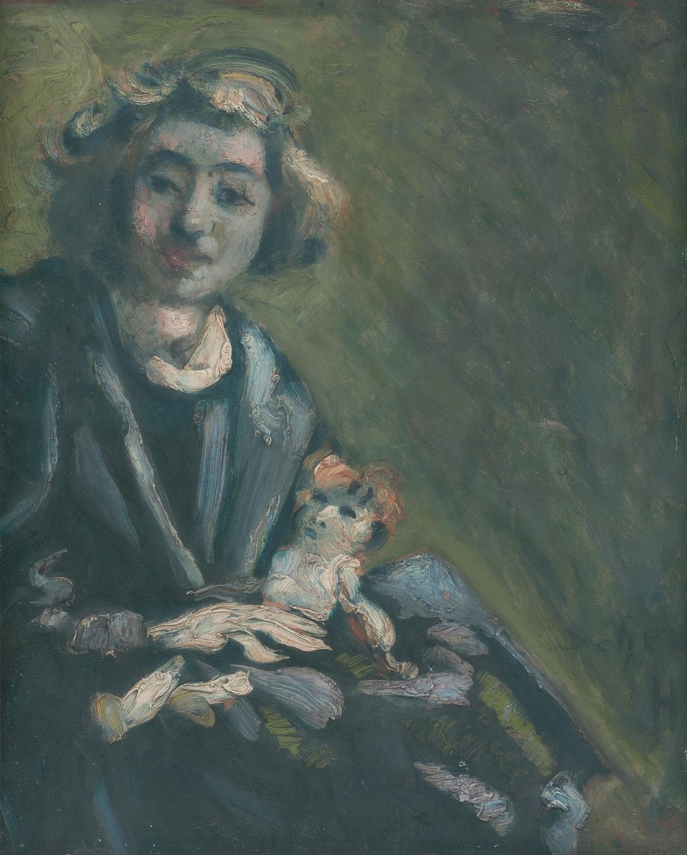 A girl with a doll, Hugo Scheiber