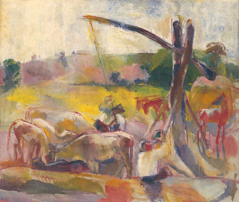 Feeding the cows, Vilmos Aba Novák