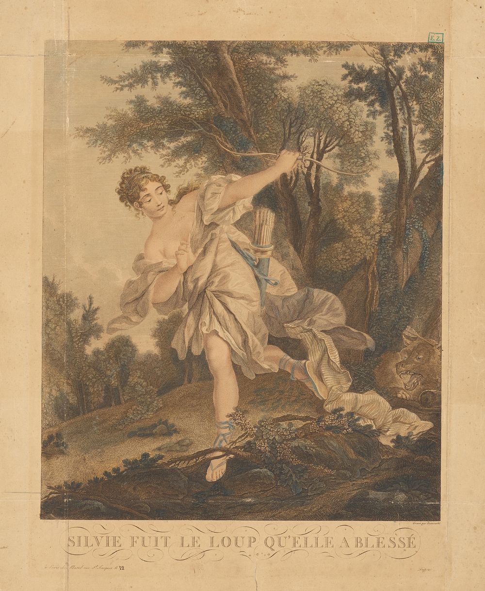 Diana on the hunt, Jacques Firmin Beauvarlet