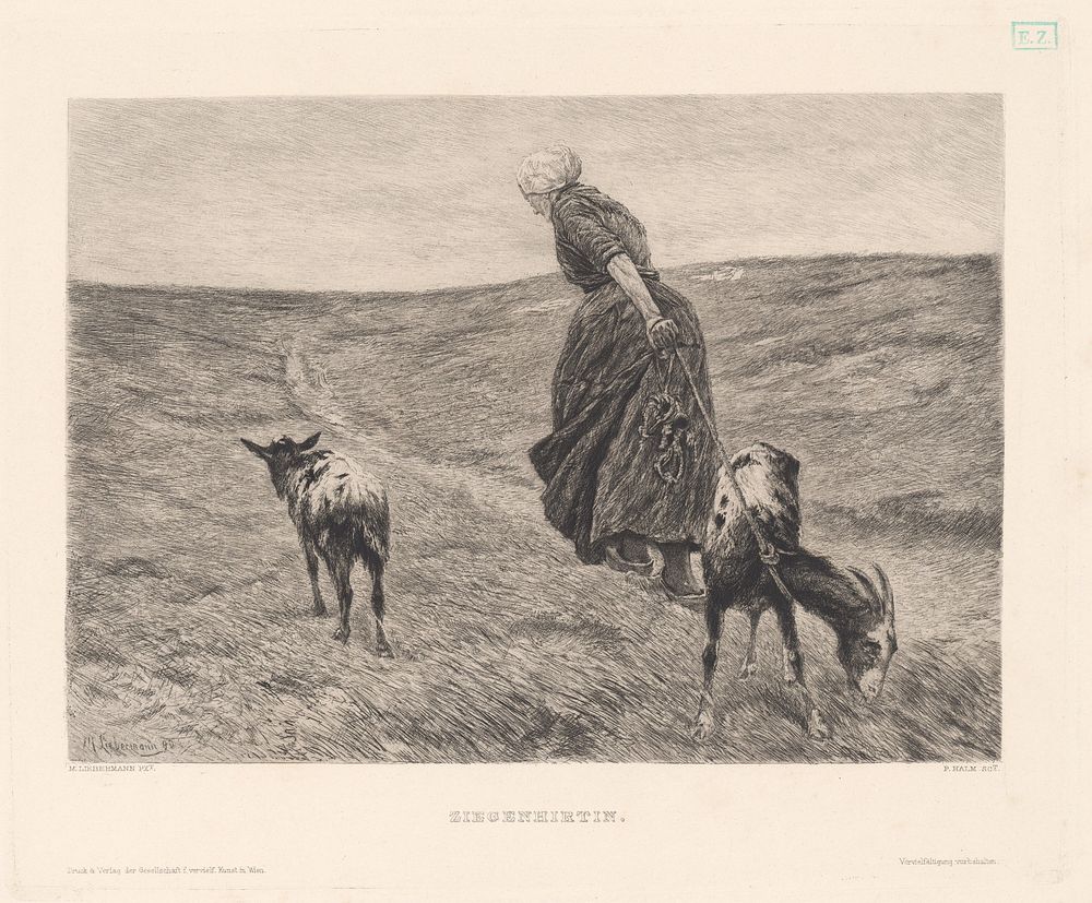 Shepherdess with a goat