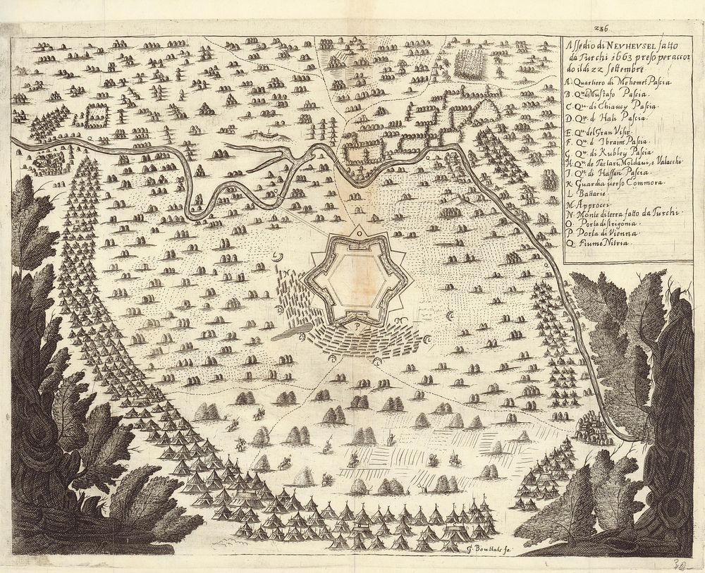 Siege of new castles by the turks in september 1663
