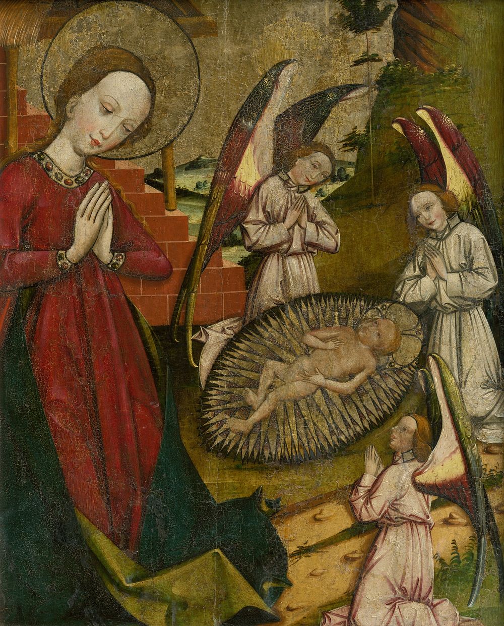 Birth of jesus (adoration), fragment of altar wing from spišská stará ves;
