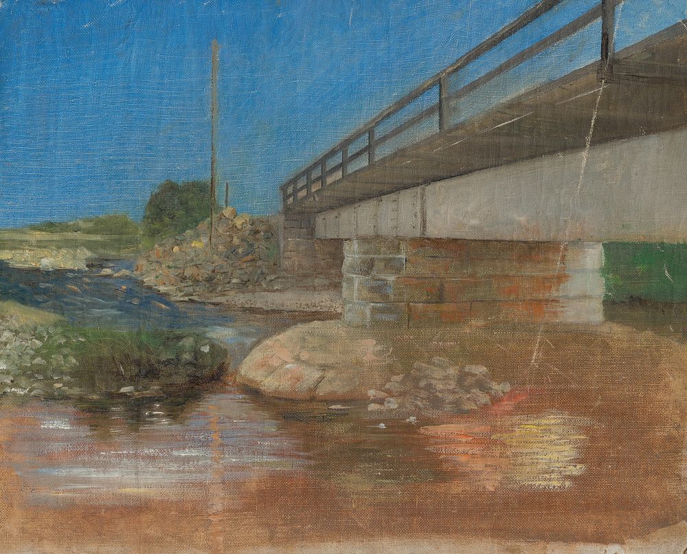 Sketch of a landscape with a bridge, Aurel Ballo