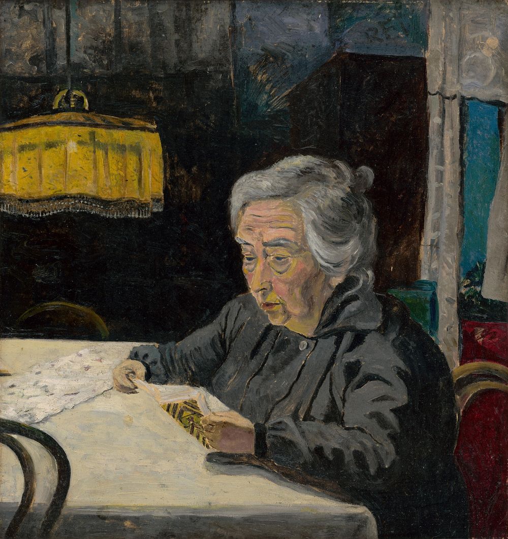 Reading old lady by Arnold Peter Weisz Kubínčan