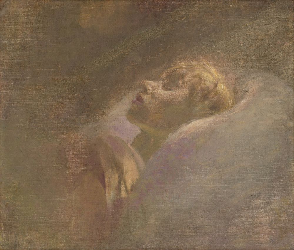 Portrait of a dead girl by László Mednyánszky