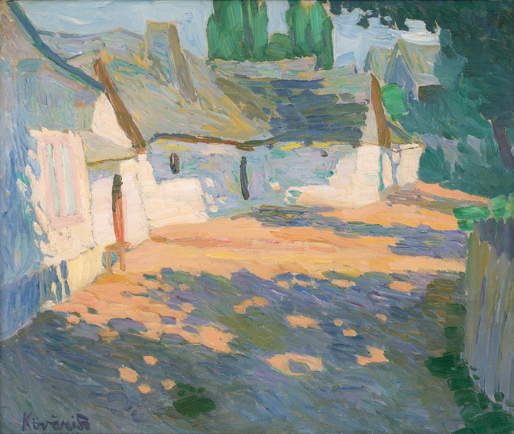 In the morning sun (village courtyard), Konstantin Kövári Kačmarik