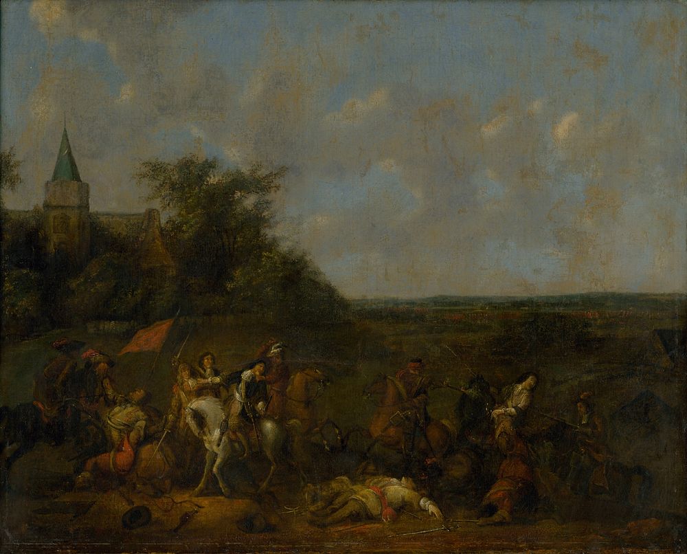 Cavalry battle, Abraham Veer