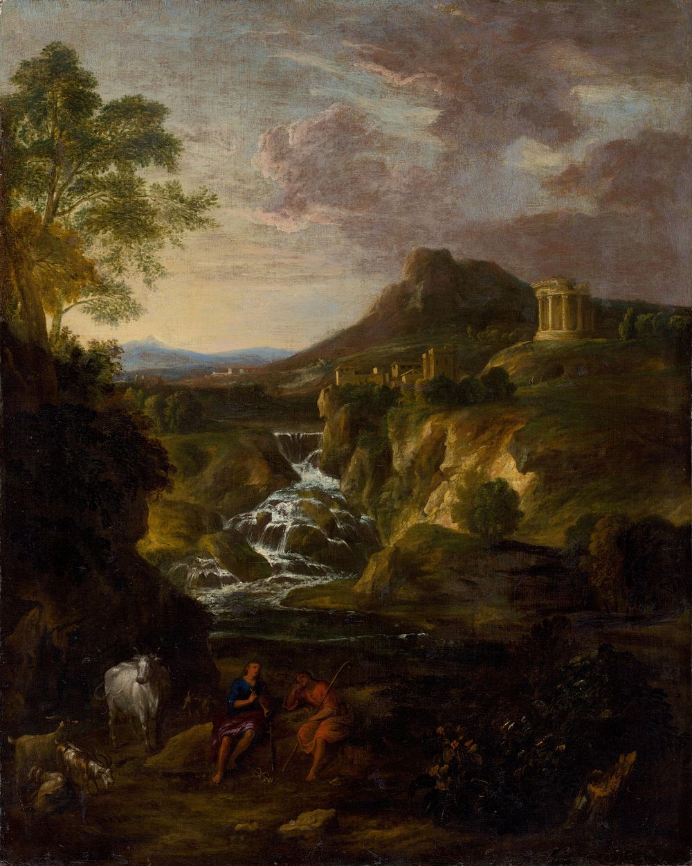 Landscape with the cascades of tivoli, Gaspard Dughet