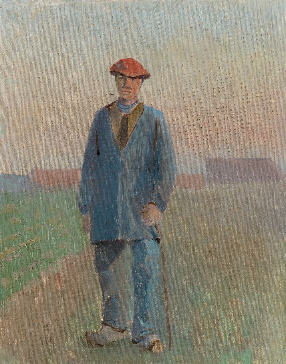 Villager with a walking stick by László Mednyánszky