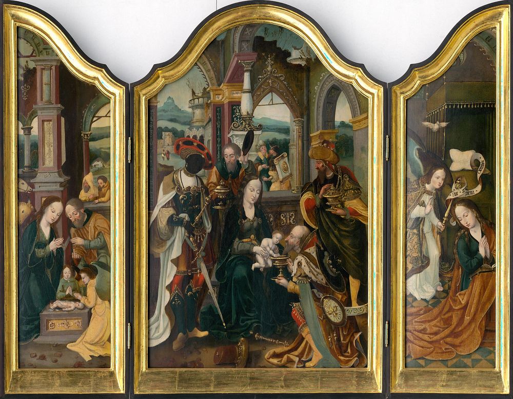 Adoration of the magi triptych by Jan Mertens Jr.