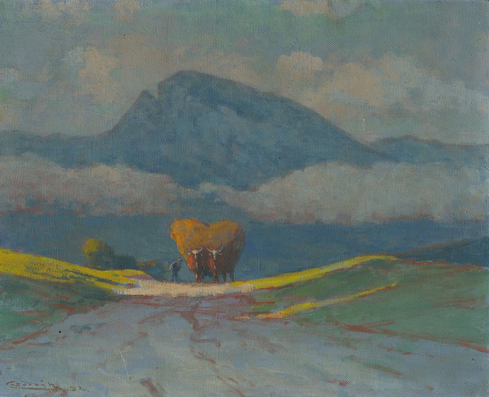Hay weighing by Lajos Csordák